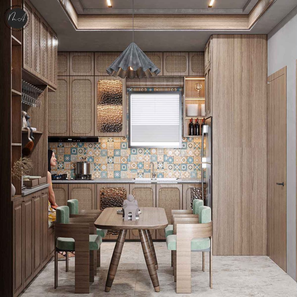 مطبخ شالية صغير خشب 