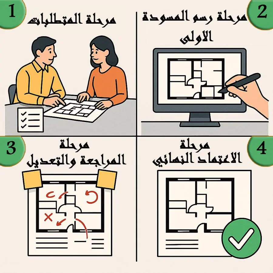 مراحل التصميم المعمارى