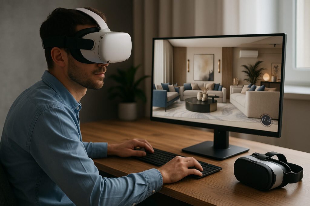 موقع تصميم داخلى مع خدمة الواقع الافتراضى