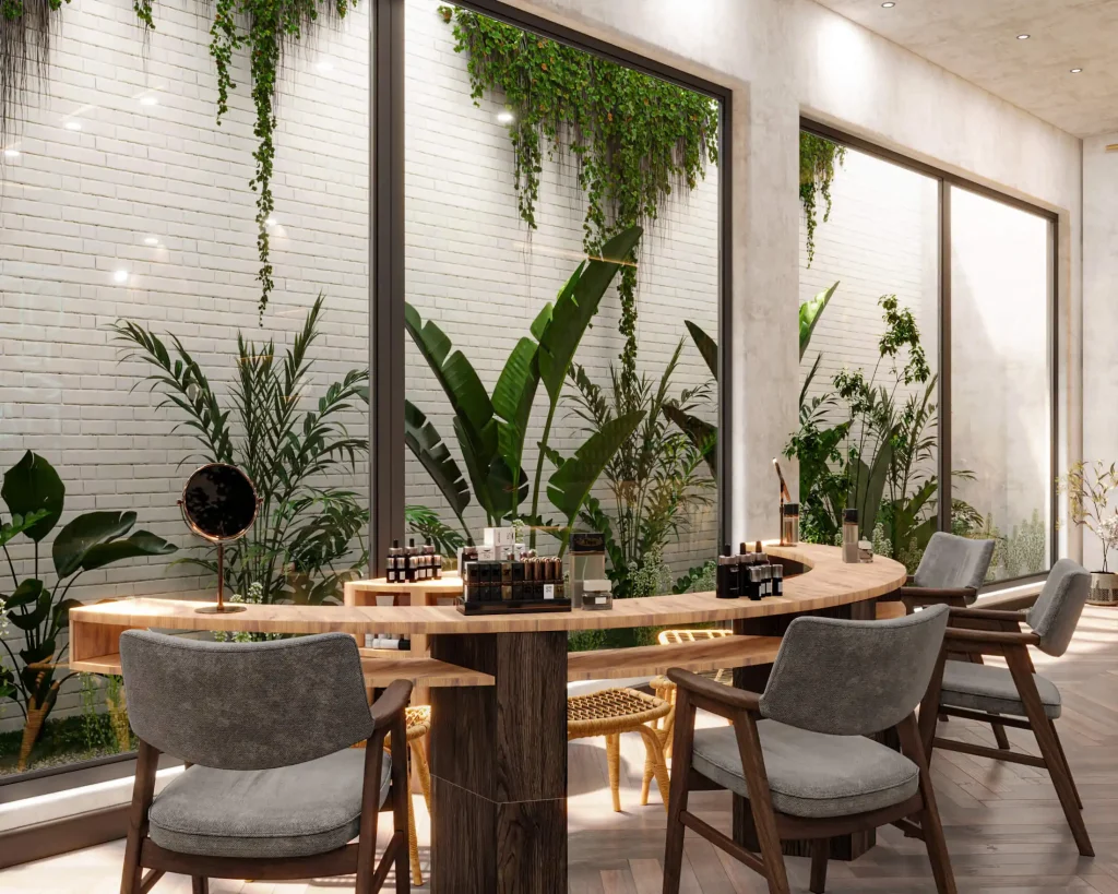 بيوتى صالون - ديكورات نباتية