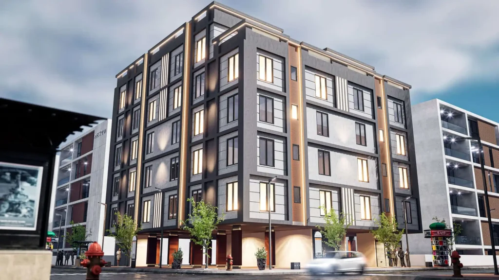 تصميم خارجى عمارة سكنية فى السعودية -