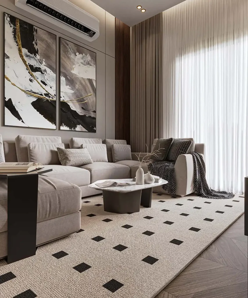 تصميم داخلى بالم هليز - ديكورات حوائط معيشة