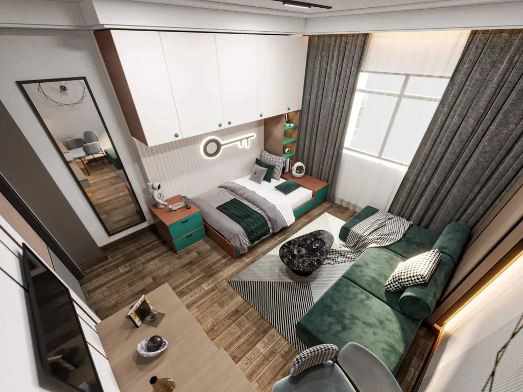 تصميم داخلى شقة سكنية جراندا لايف - ارضيات خشب