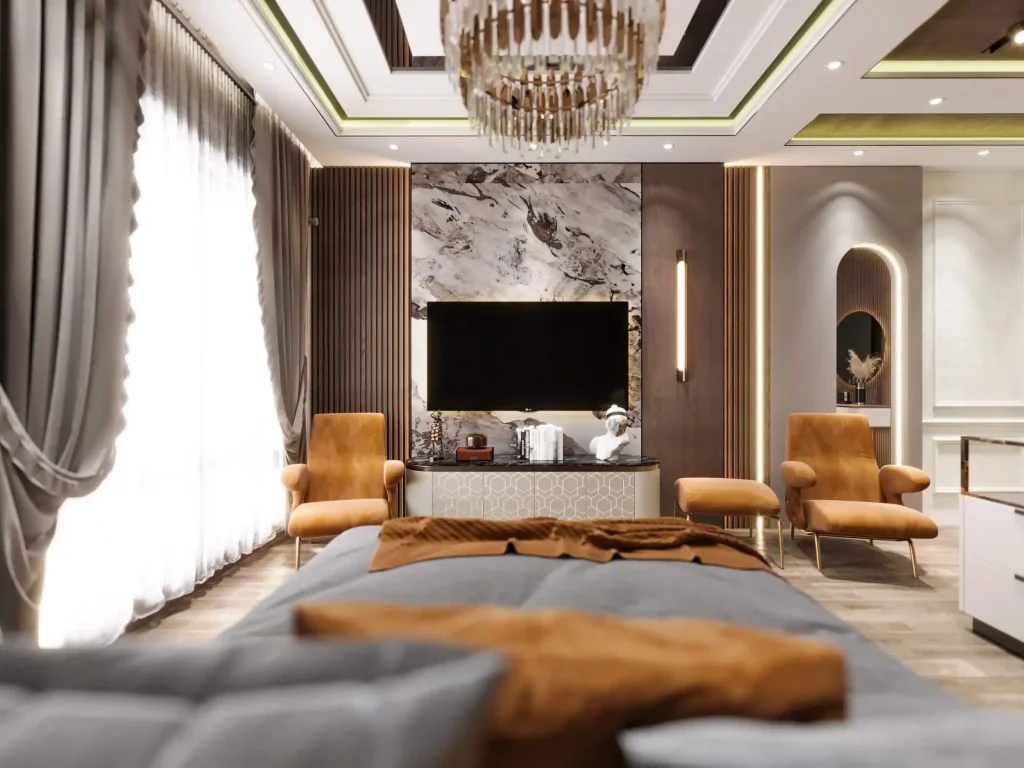 تصميم داخلى شقة سكنية جراندا لايف - اسقف جبسية