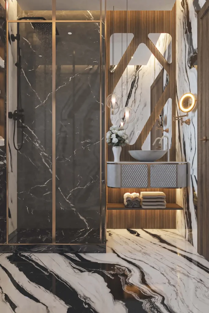 تصميم داخلى شقة سكنية جراندا لايف - حمام ضيوف