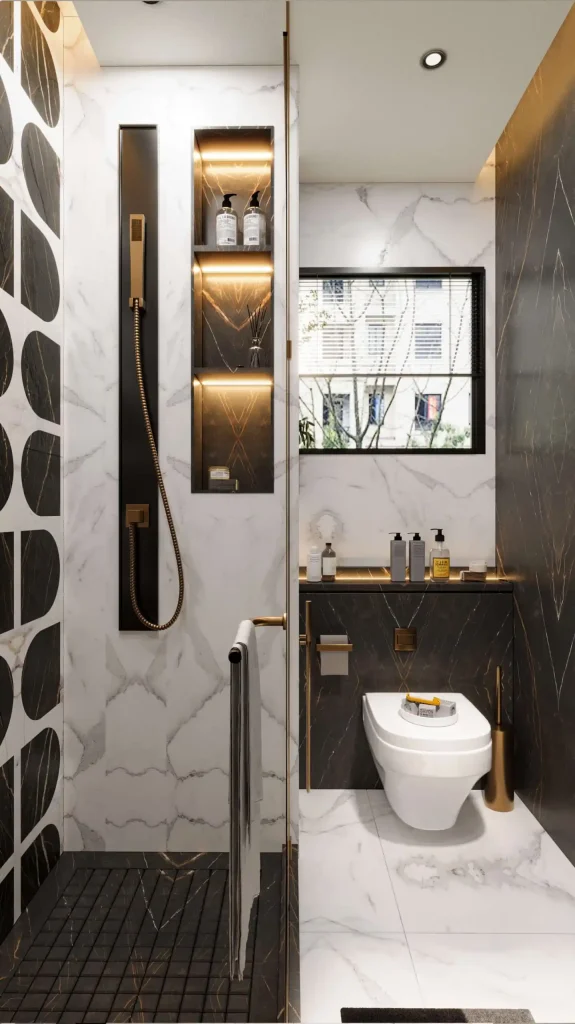 تصميم داخلى شقة سكنية جراندا لايف - دورة مياة صغيرة