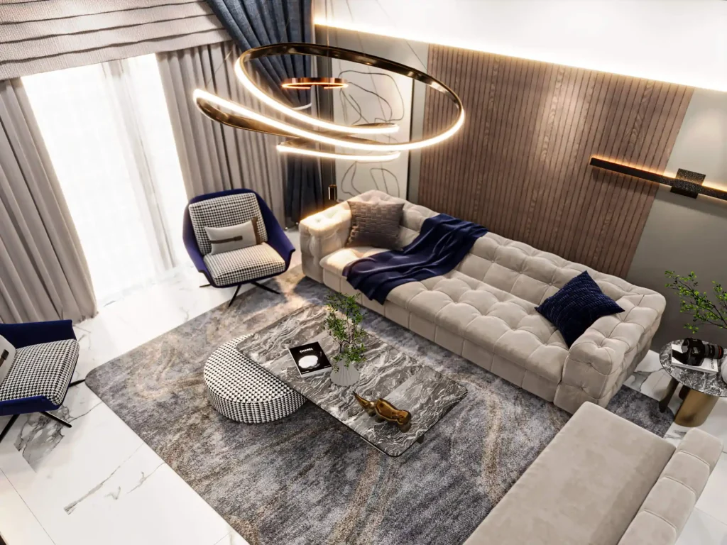 تصميم داخلى شقة سكنية جراندا لايف - كنبة مودرن