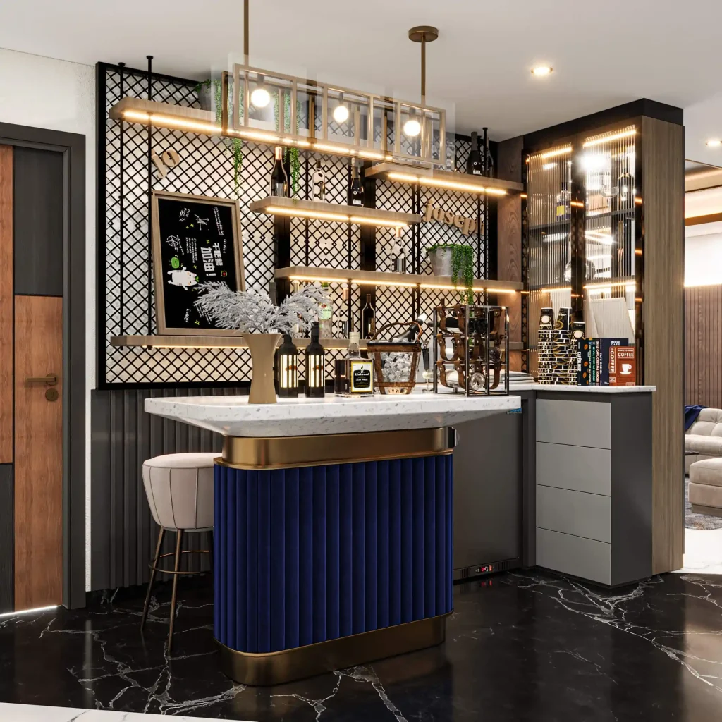 تصميم داخلى شقة سكنية جراندا لايف - كوفى كورنر فاخر