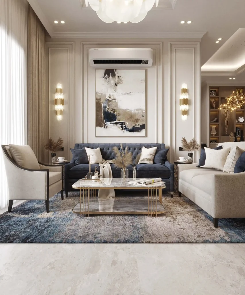 تصميم داخلى شقة سكنية جولدن جيتس -