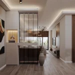 تصميم داخلى شقة سكنية صغيرة - بارتشن زجاج