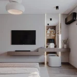 تصميم داخلى شقة سكنية صغيرة - تلفزيون