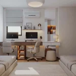 تصميم داخلى شقة سكنية صغيرة - مكتب