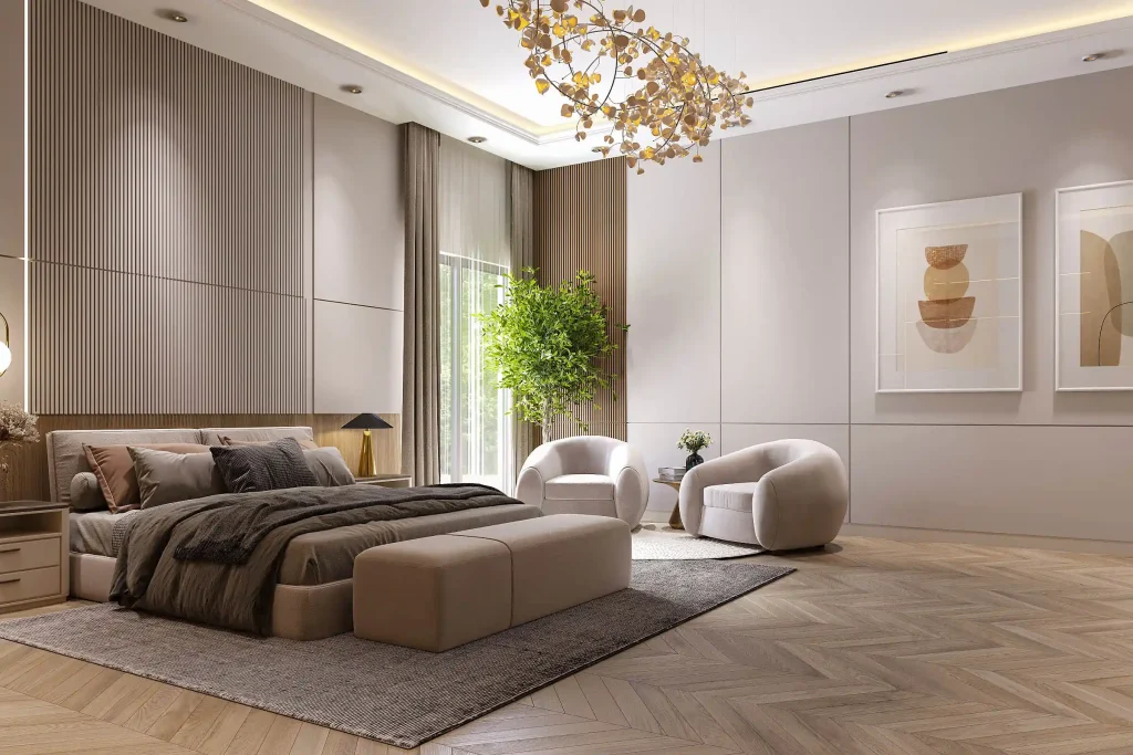 تصميم داخلى غرفة نوم ماستر سعودية طابق اول