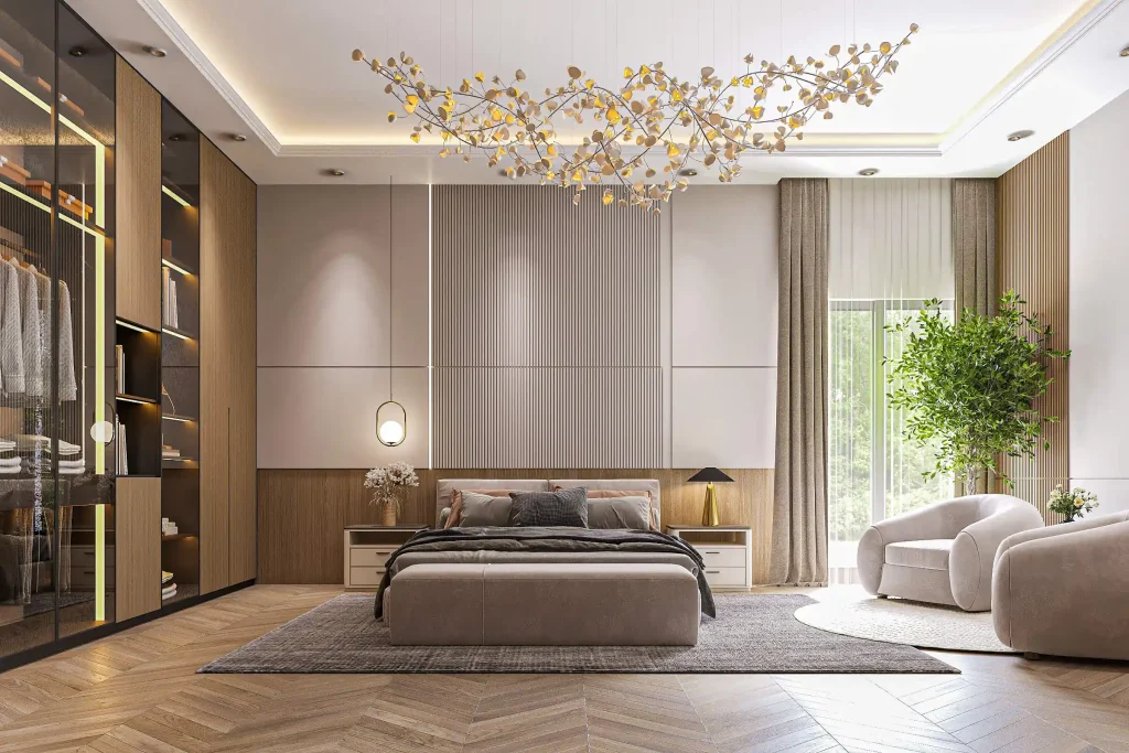 تصميم داخلى غرفة نوم ماستر كبيرة