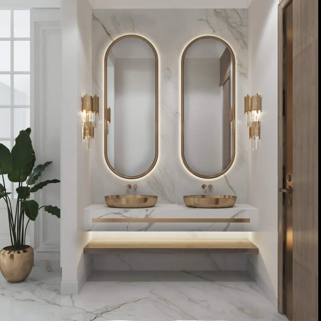 تصميم داخلى فيلا فى السعودية طابق ارضى -مغسة