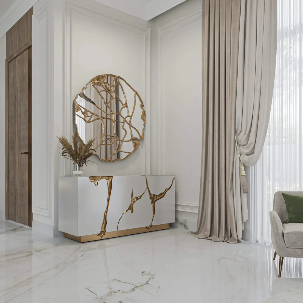 تصميم داخلى فيلا فى السعودية طابق ارضى -نيو كلاسيك مجلس