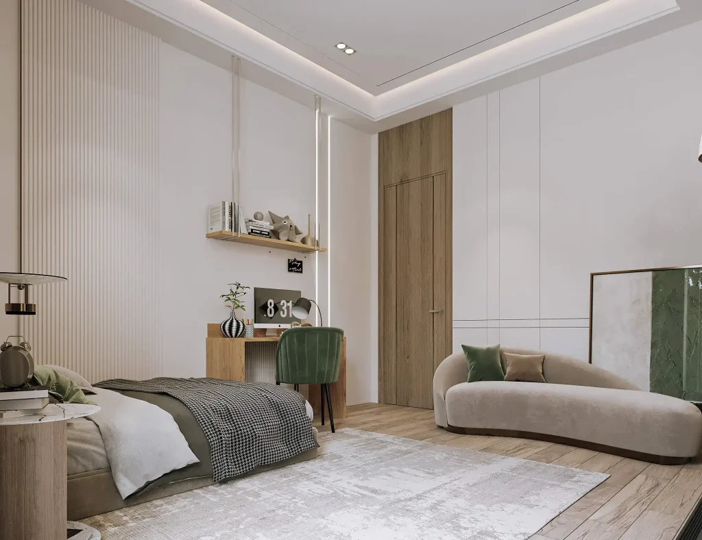 تصميم داخلى فيلا فى السعودية طابق اول - غرفة