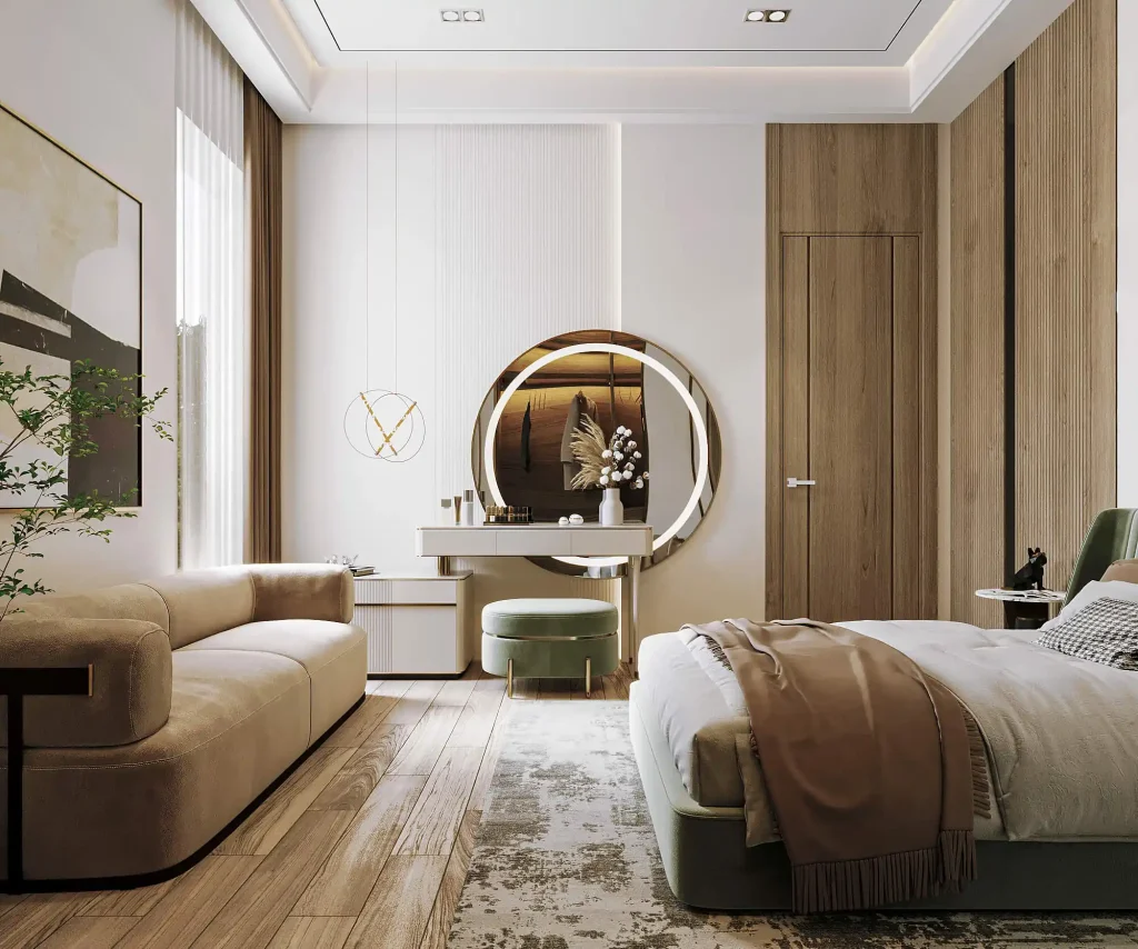 تصميم داخلى فيلا فى السعودية طابق اول - غرفة نوم ضيوف