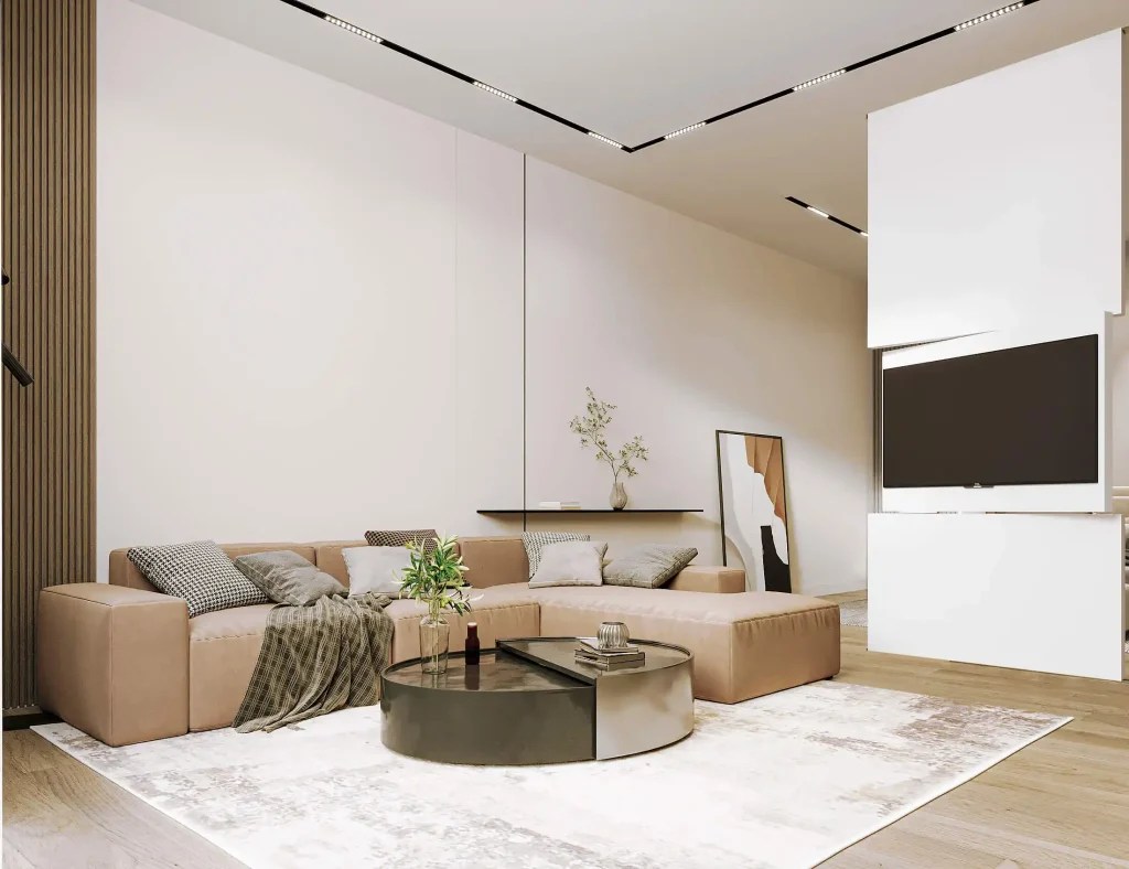 تصميم داخلى فيلا فى السعودية طابق ملحق - تلفزيون 360