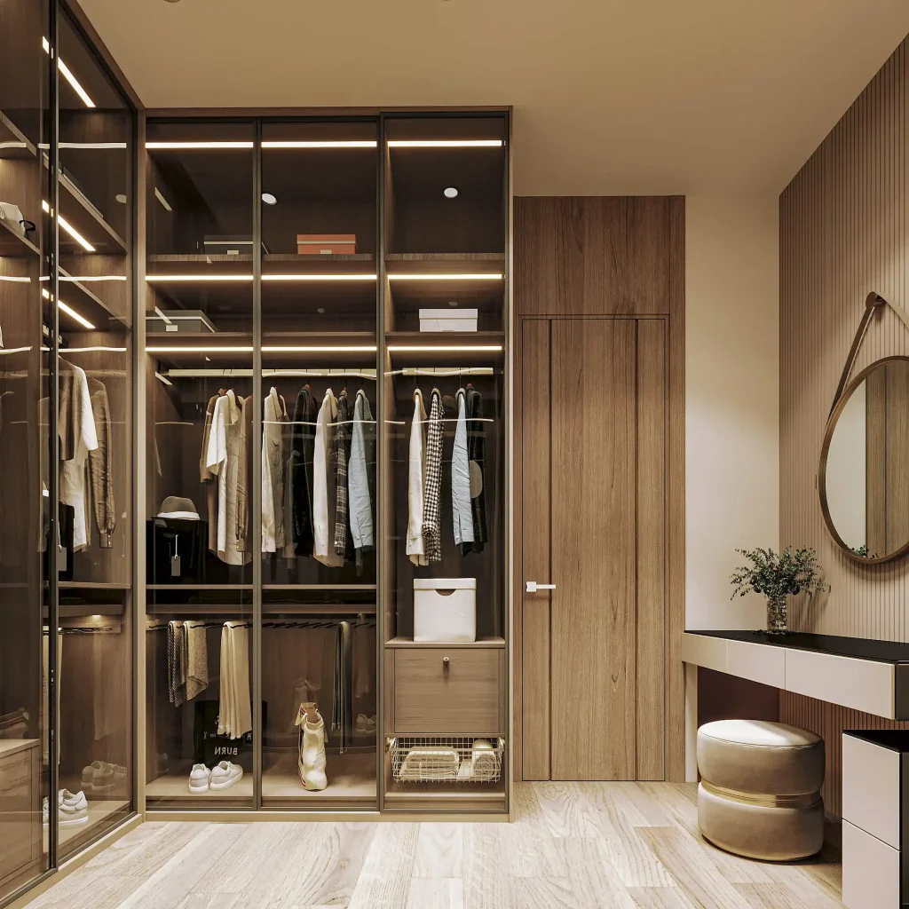 تصميم داخلى فيلا فى السعودية طابق ملحق - غرفة ملابس