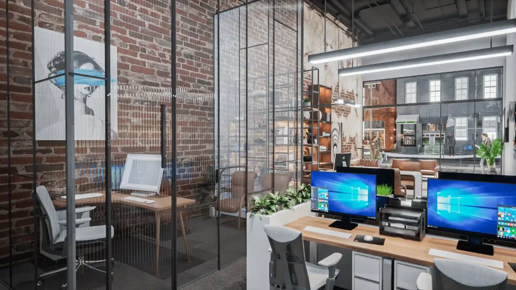 تصميم داخلى مكتب هندسى - منطقة الاستقبال