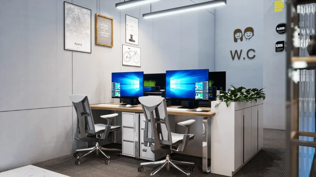 تصميم داخلى مكتب هندسى - منطقة عمل مكاتب