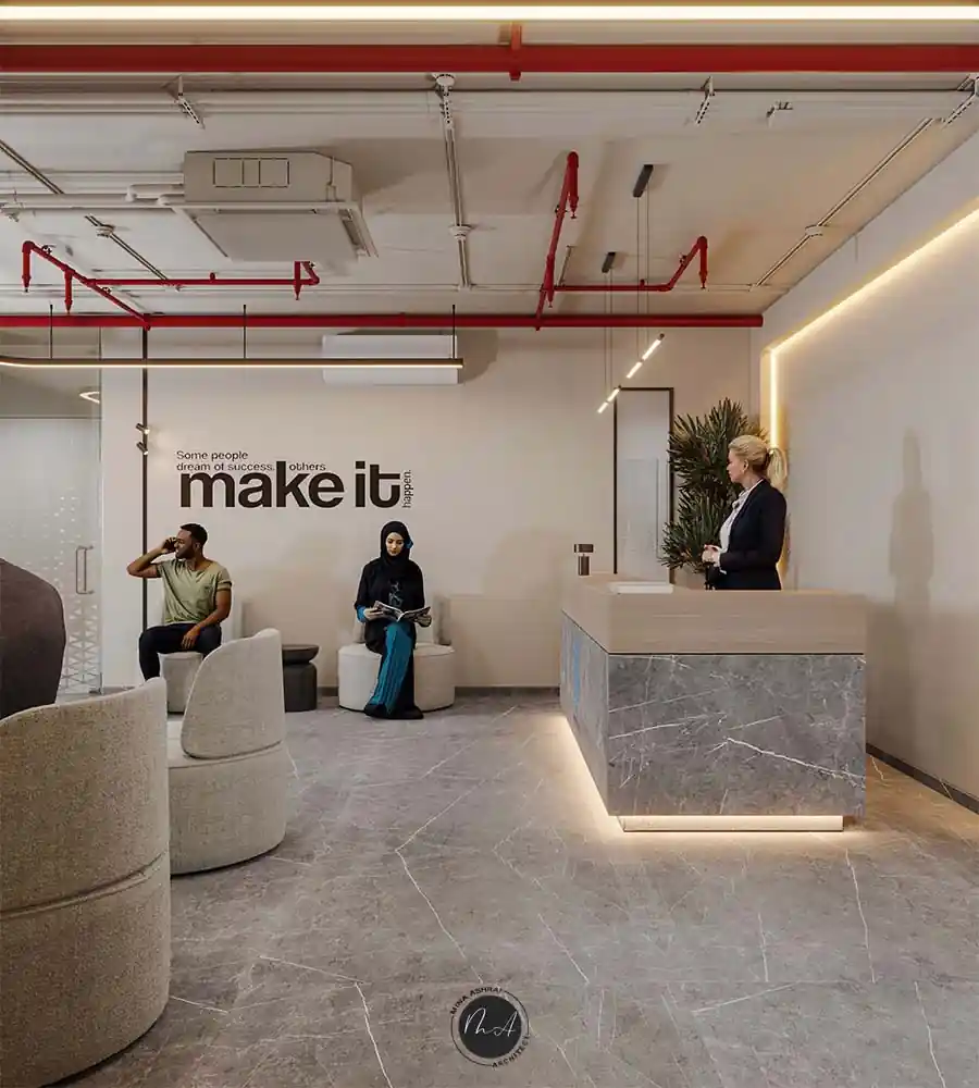 تصميم داخلي ادارى - reception