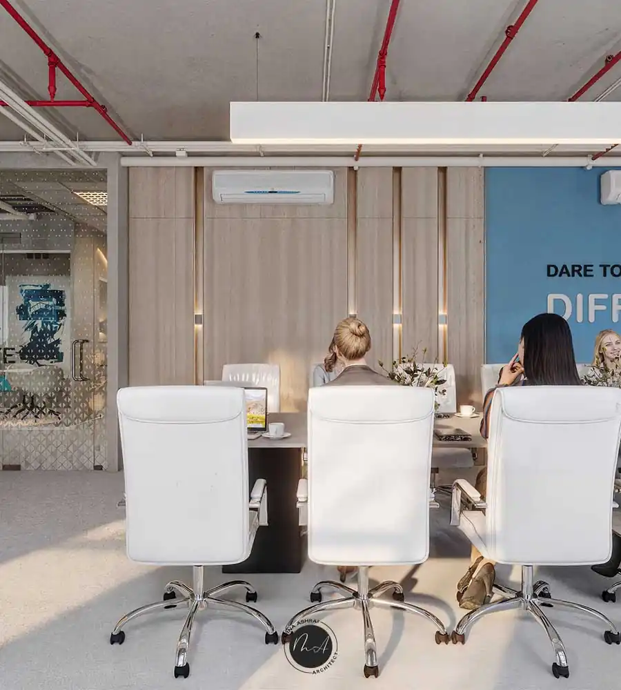 تصميم داخلي ادارى - اجتماعات ديكورات خشبية