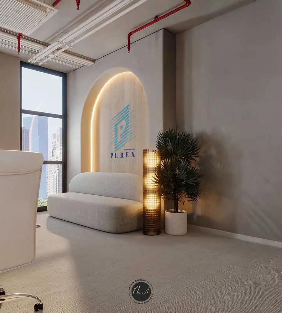 تصميم داخلي ادارى - استقبال بسيط