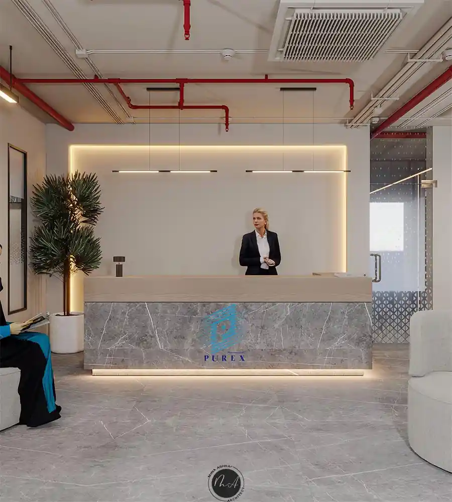 تصميم داخلي ادارى - ريسبشن