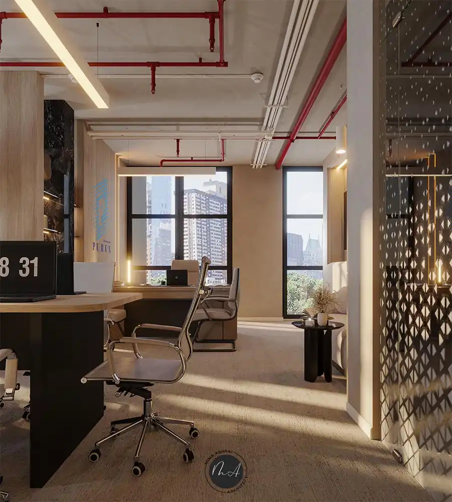 تصميم داخلي ادارى - مكتب مدير كبير