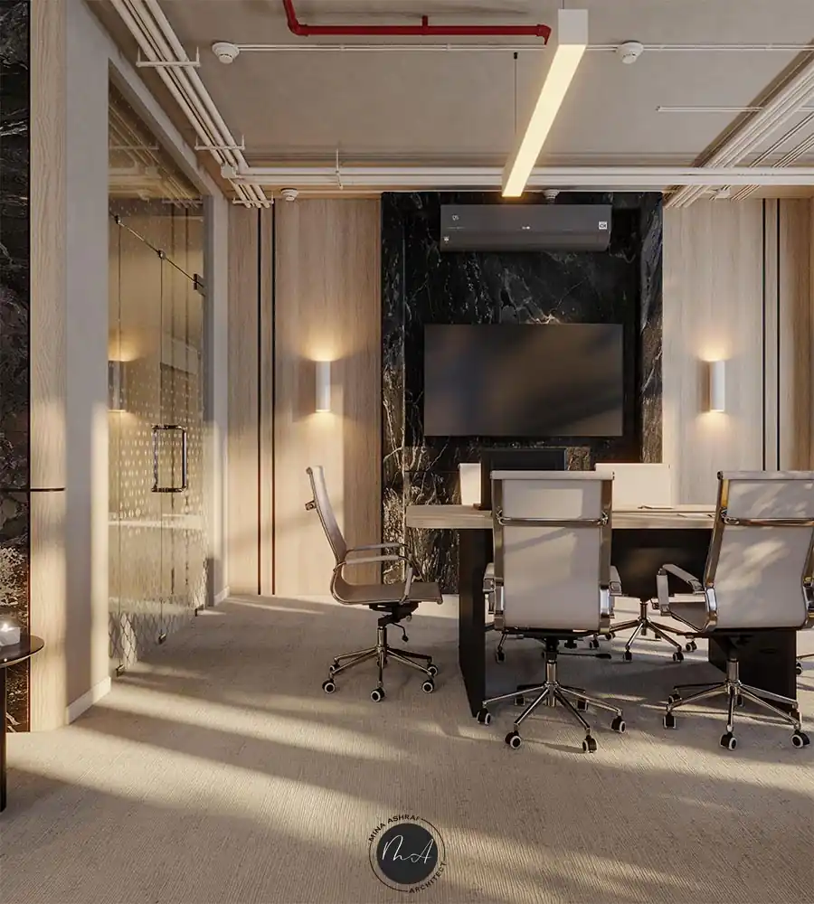 تصميم داخلي ادارى - وحدات عرض تلفزيون