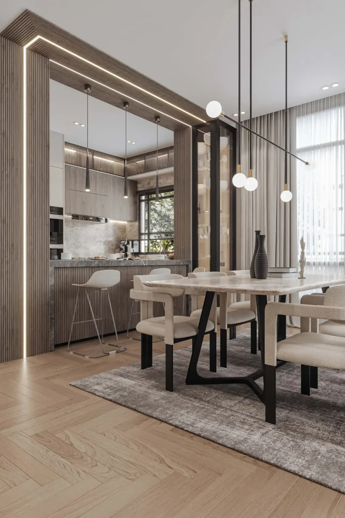 تصميم داخلي شقة فى اكتوبر - امريكان كيتشن