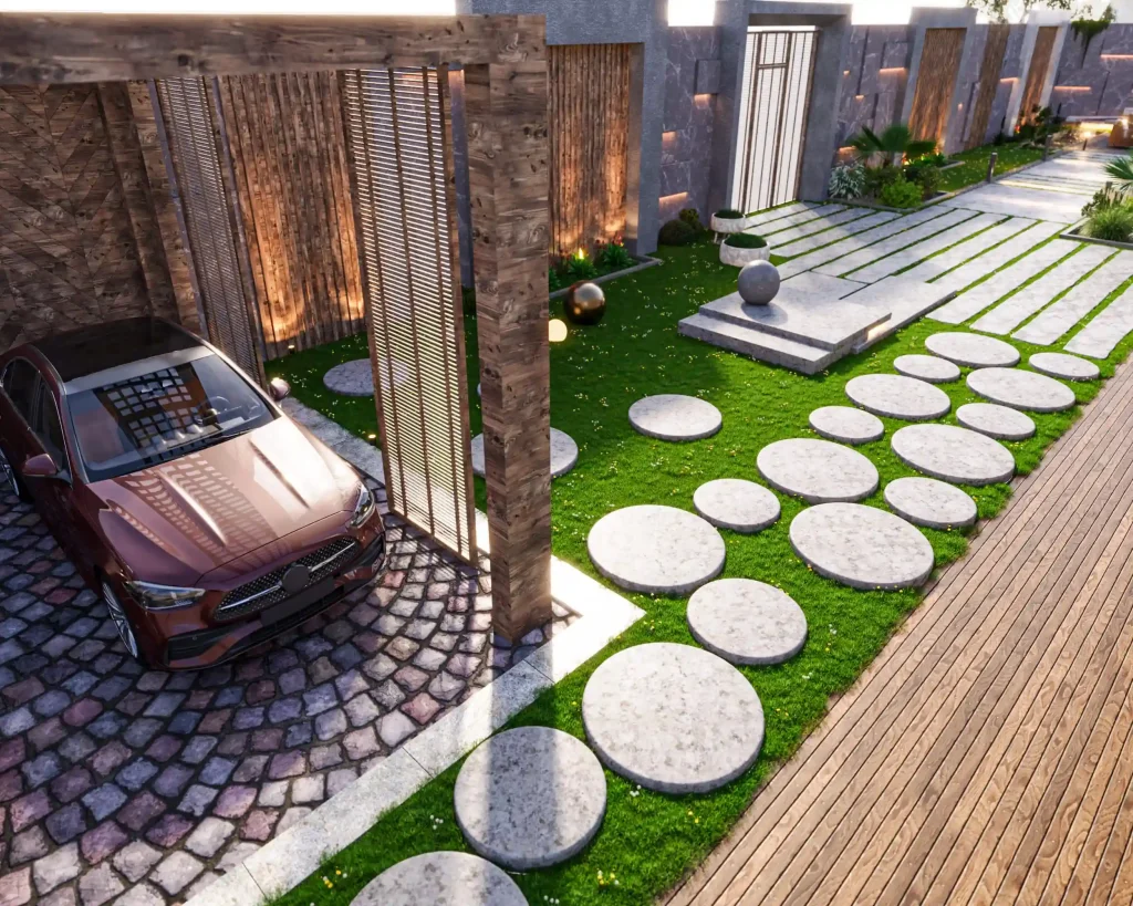 تصميم لاند سكيب بيت سكني فاخر في عمان