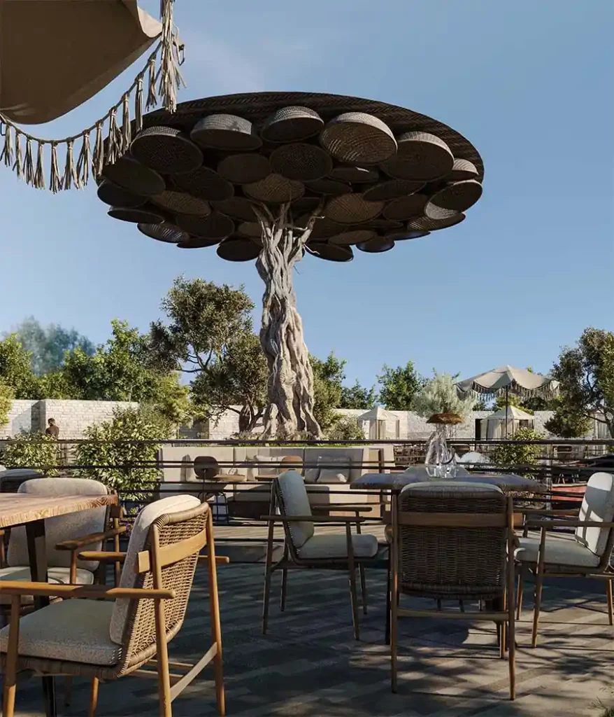 تصميم لاند سكيب خارجي لمشروع حديقة استثمارية