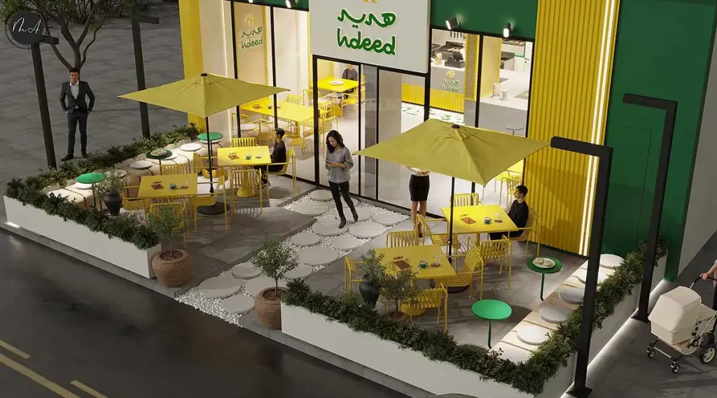 تصميم مطعم - جلسات خارجية