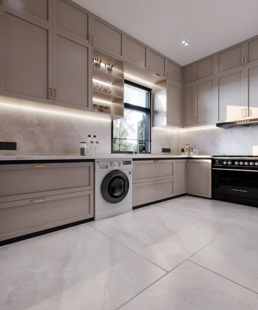 تصميم مطبخ بمساحة كبيرة -1